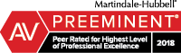 Martindale-Hubbell | AV | Preeminent | Peer Rated for Highest Level of Professional Excellence | 2018